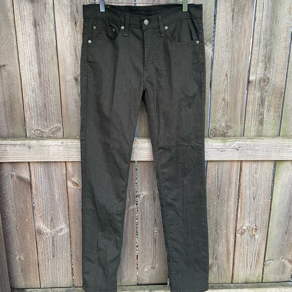 Levi's 511 Trousers Skinny Fit Stretch Cotton Mid-Rise Size W32 L34 Dark Gray